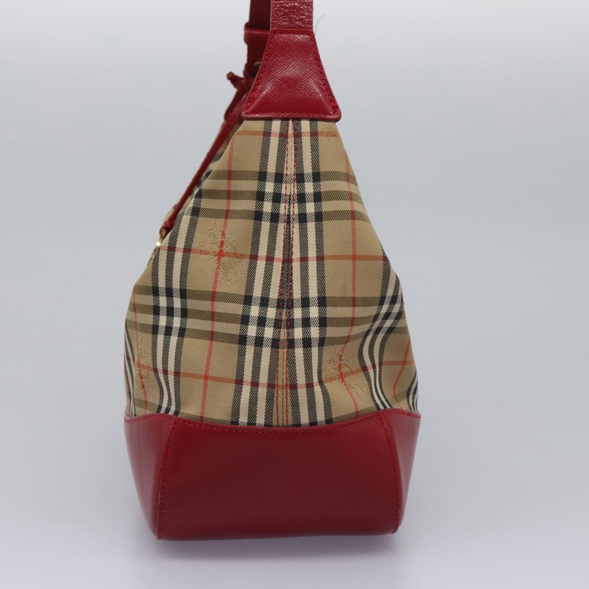 Burberry Nova Check Beige Canvas Shoulder Bag (Pre-Owned)