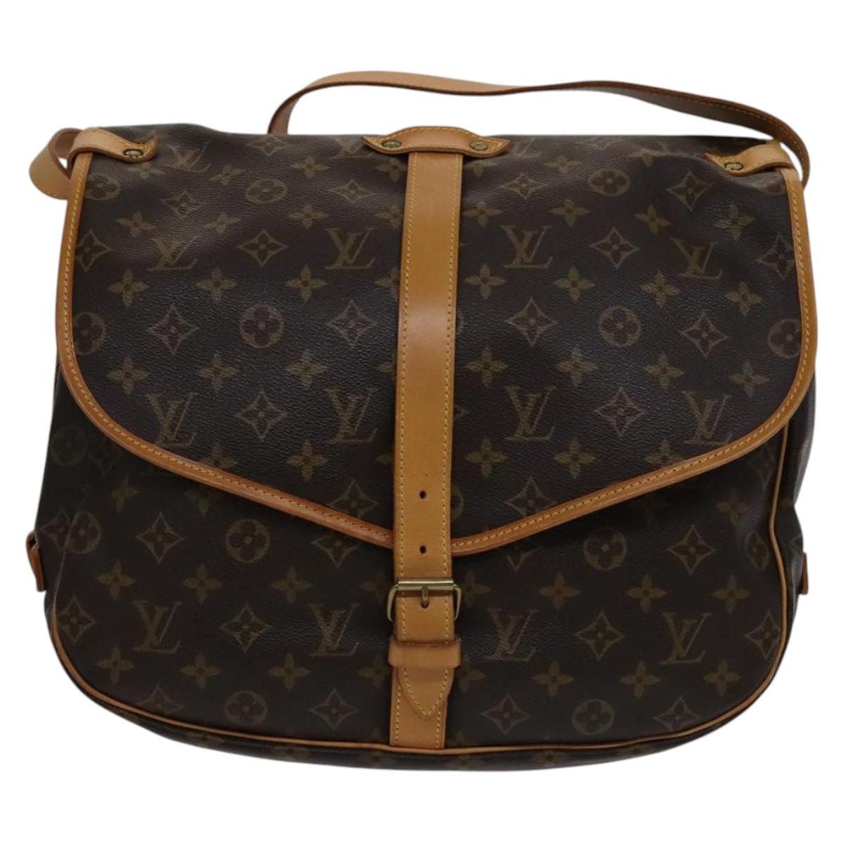 Louis Vuitton Saumur 35 Brown Canvas Shoulder Bag (Pre-Owned)