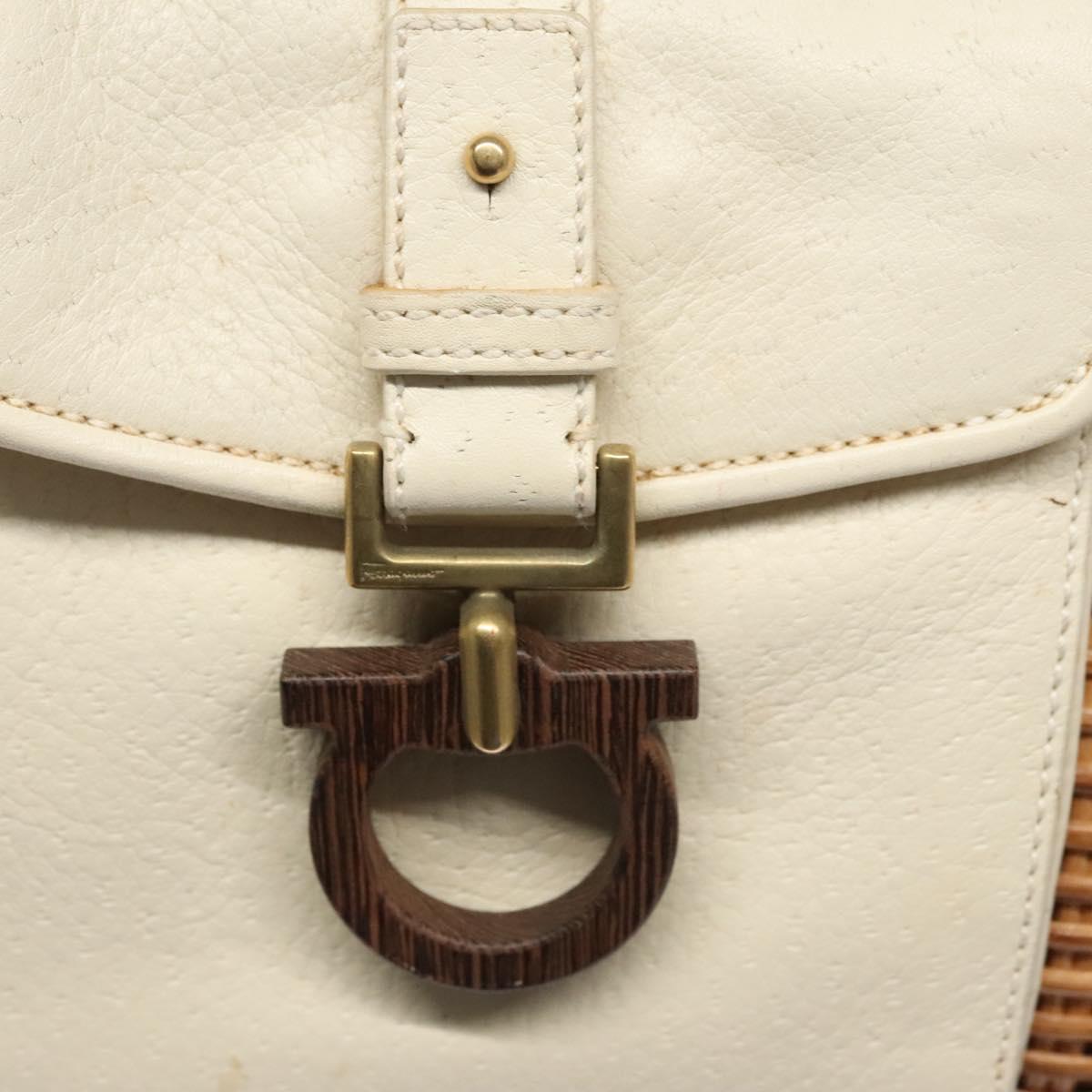 Salvatore Ferragamo Gancini Brown Wicker Handbag (Pre-Owned)