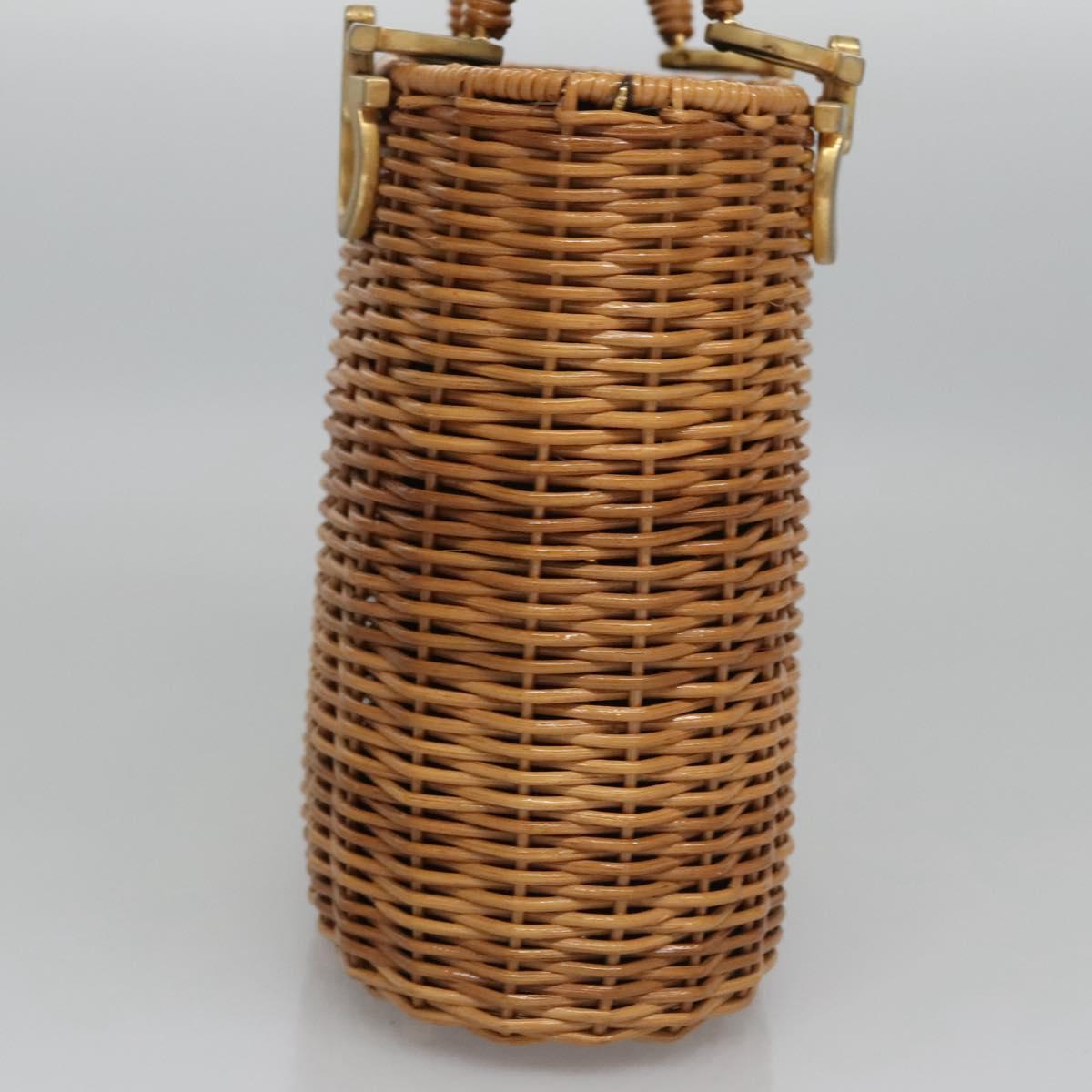 Salvatore Ferragamo Gancini Brown Wicker Handbag (Pre-Owned)