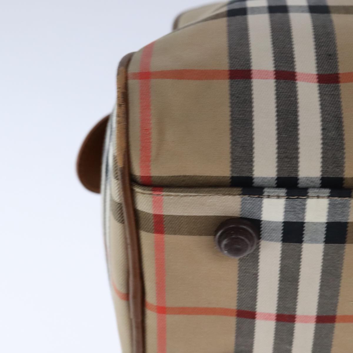 Burberry Haymarket Beige Canvas Handbag (Pre-Owned)