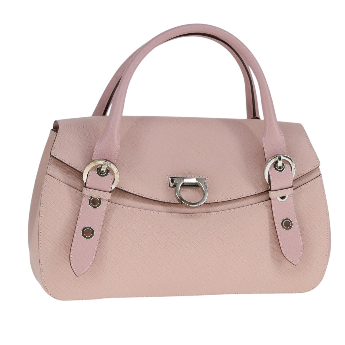 Salvatore Ferragamo Gancini Pink Leather Handbag (Pre-Owned)