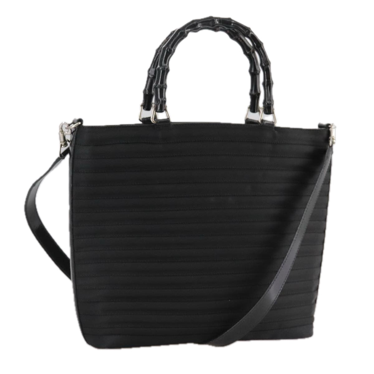 Gucci Bamboo Black Synthetic Handbag (Pre-Owned)
