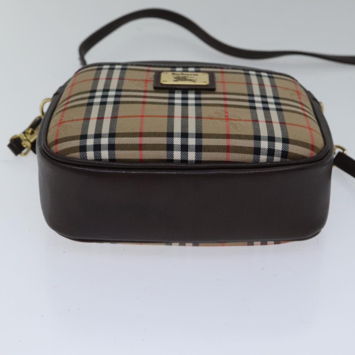 Burberry Nova Check Beige Canvas Shoulder Bag (Pre-Owned)