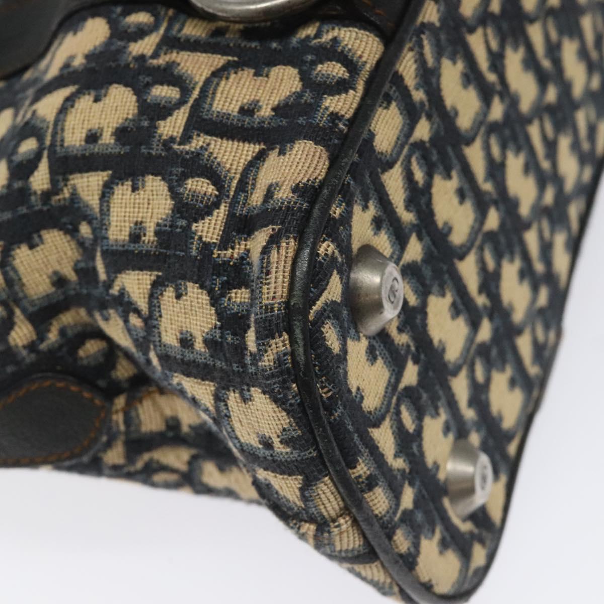 Dior Trotter Navy Canvas Handbag (Pre-Owned)