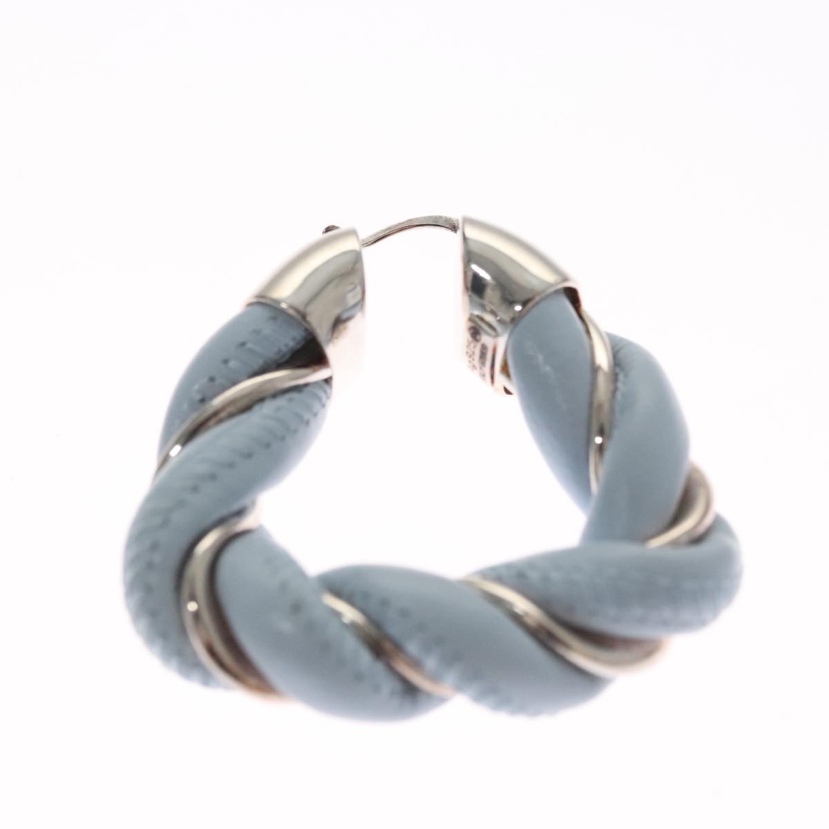 Bottega Veneta The Twist Blue Leather Earring Jewelry (Pre-Owned)