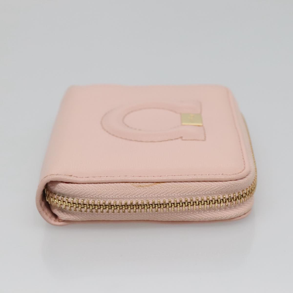 Salvatore Ferragamo Gancio Pink Leather Wallet (Pre-Owned)