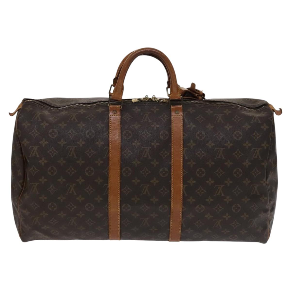 Louis Vuitton Keepall 55 Brown Canvas Travel Bag (Pre-Owned)