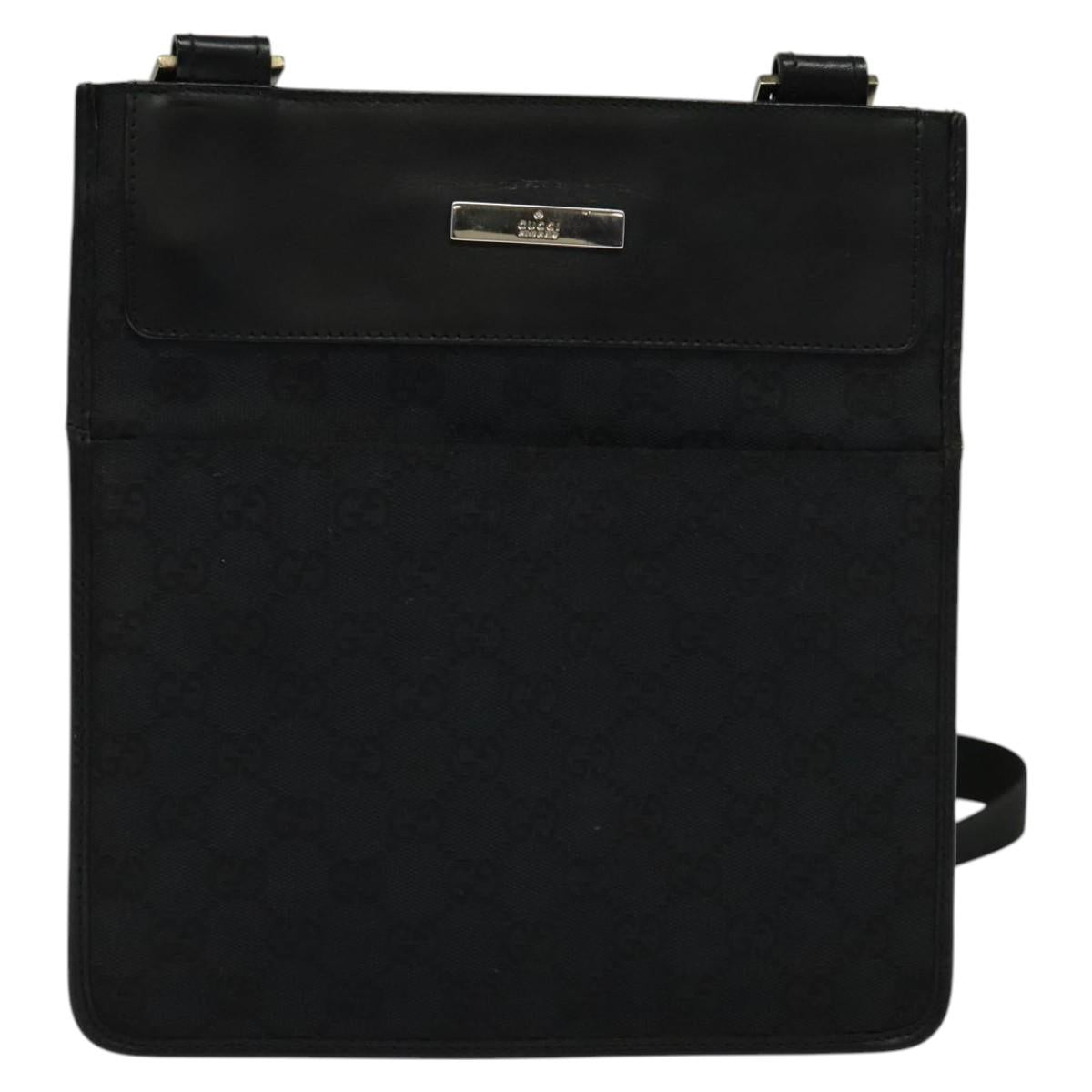 Gucci Gg Canvas Black Canvas Shoulder Bag (Pre-Owned)