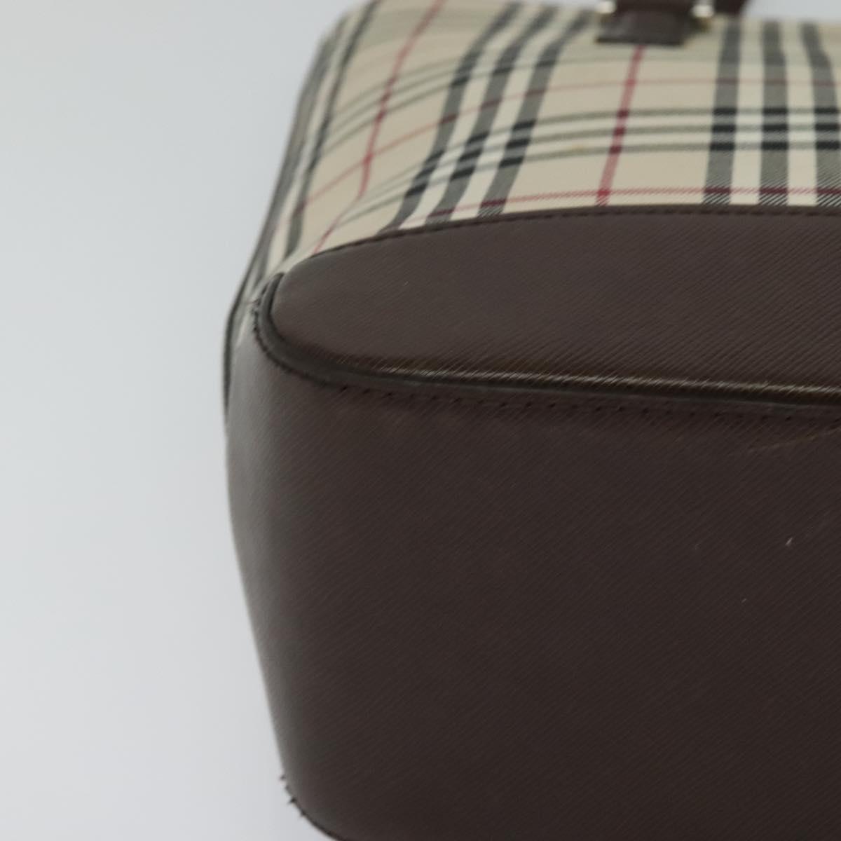 Burberry Nova Check Beige Canvas Shoulder Bag (Pre-Owned)