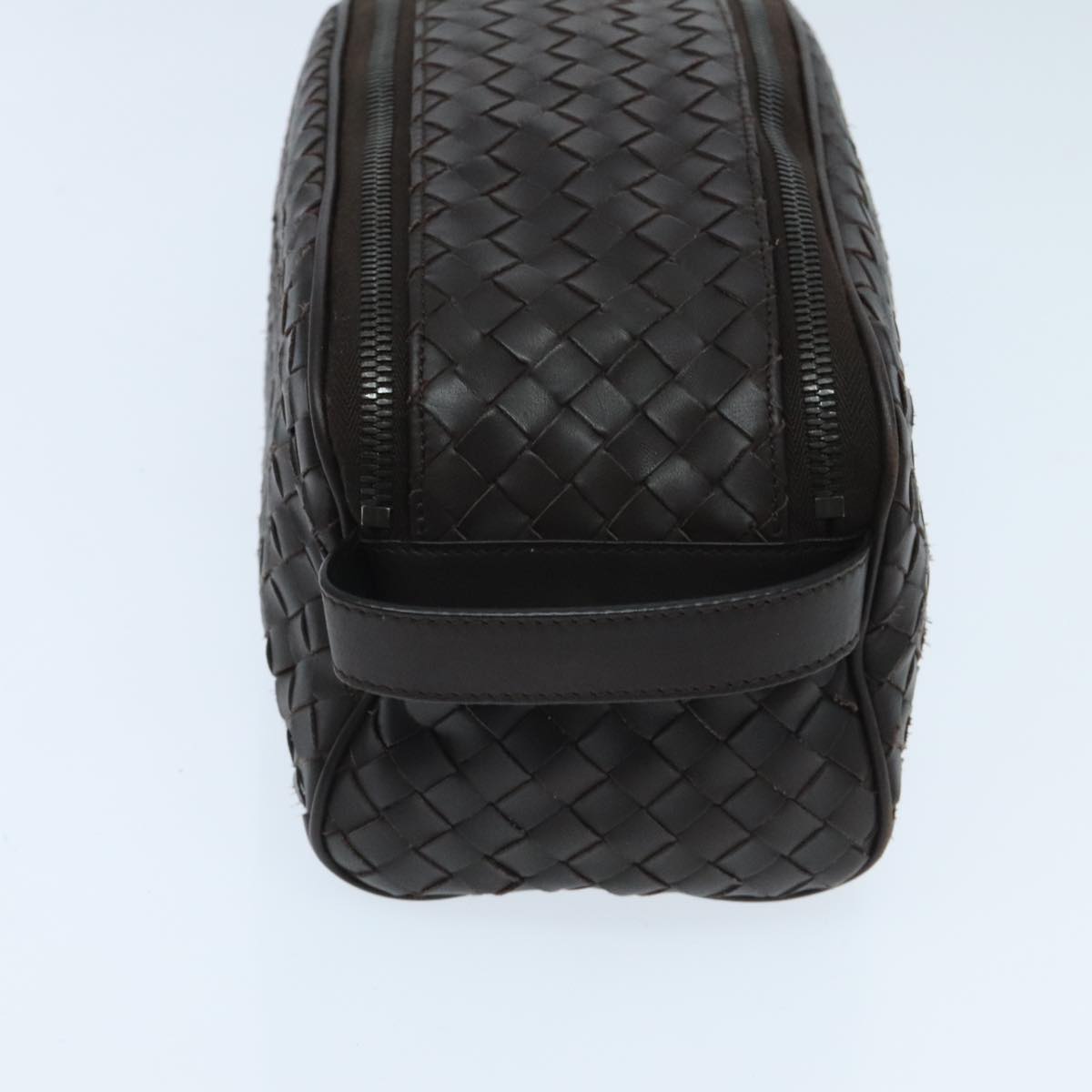 Bottega Veneta Intrecciato Brown Leather Clutch Bag (Pre-Owned)