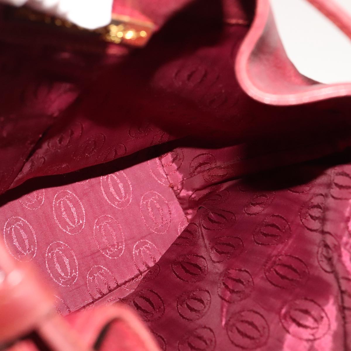 Cartier Must De Cartier Burgundy Leather Shoulder Bag (Pre-Owned)