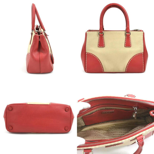 Prada Beige Canvas Handbag (Pre-Owned)