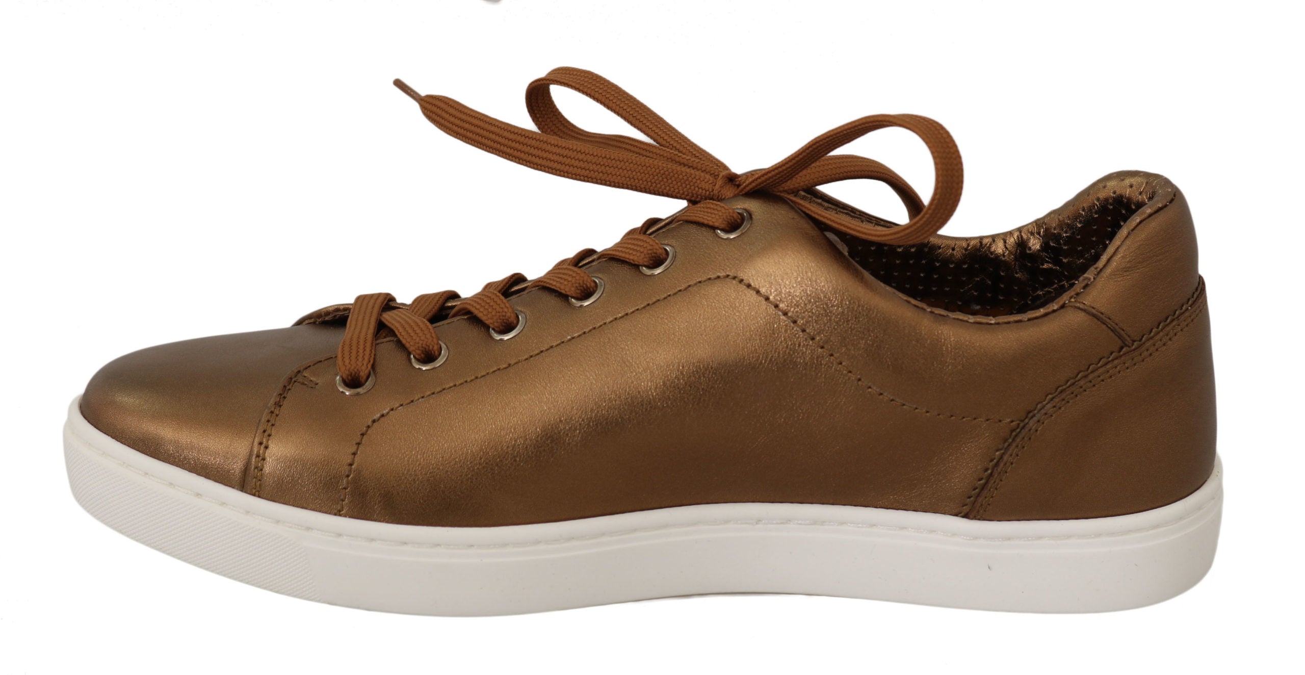 Dolce & Gabbana Gold Leather Mens Casual Men's Sneakers