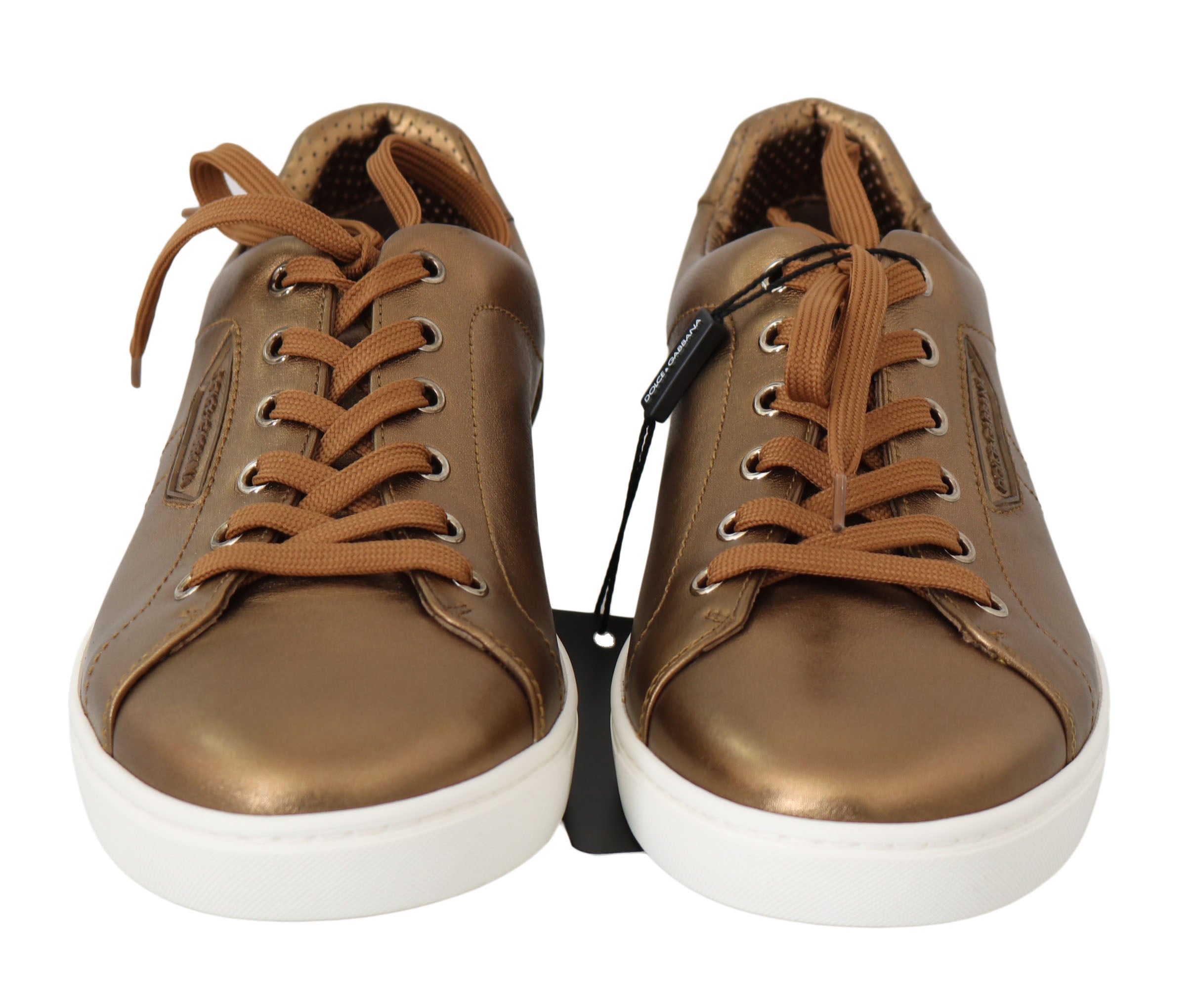 Dolce & Gabbana Gold Leather Mens Casual Men's Sneakers