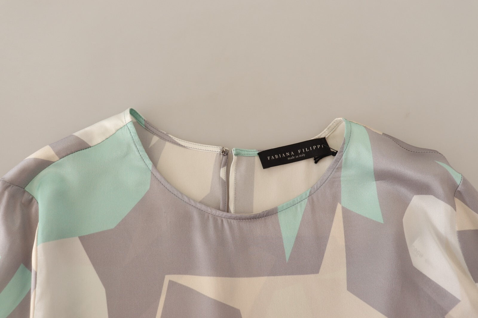 Fabiana Filippi Multicolor Silk Long Sleeves Round Neck Top Women's Blouse (Pre-Owned)