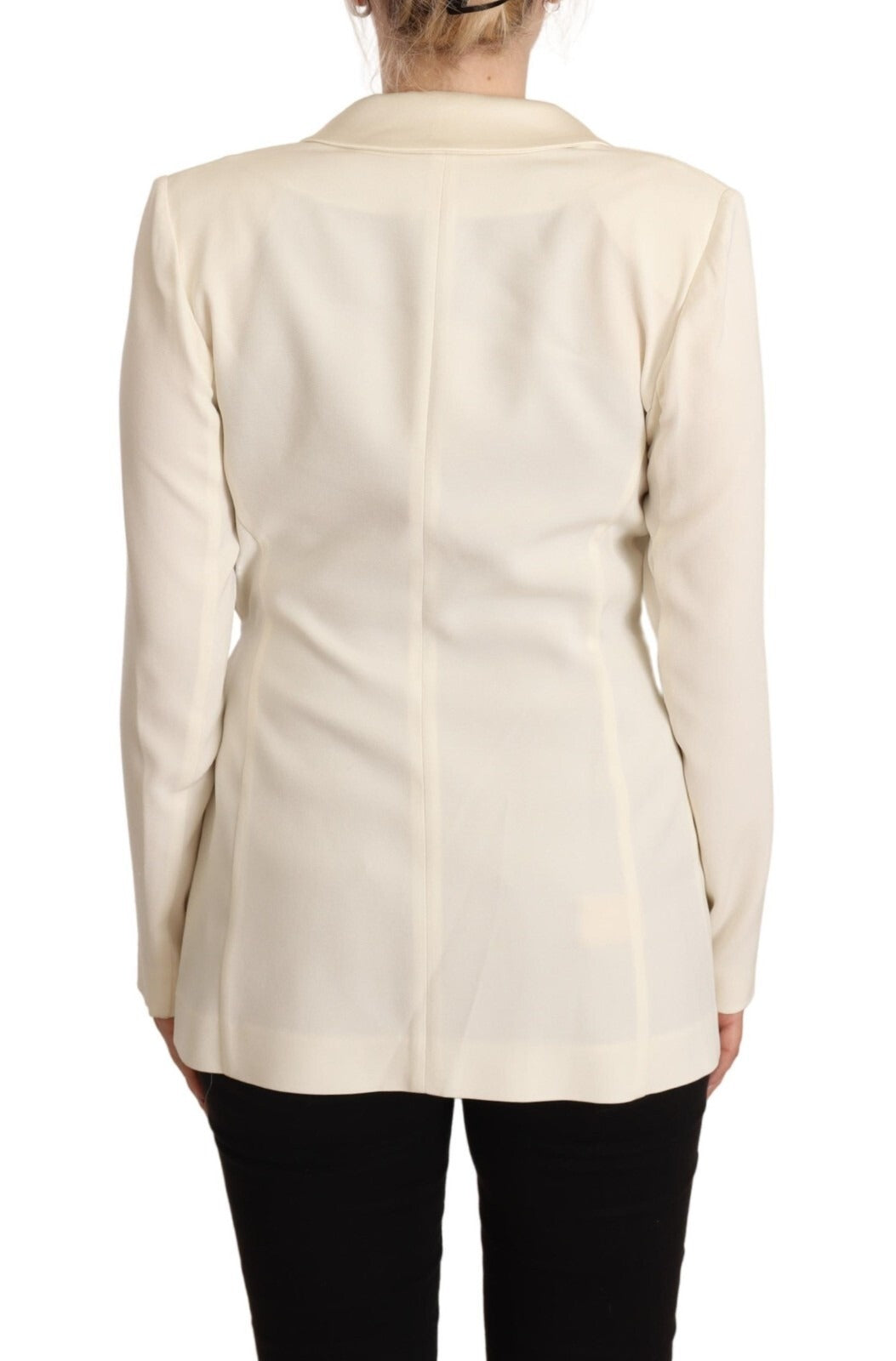 Patrizia Pepe Wrap Off White Long Sleeves Viscose Blazer Women's Jacket (Pre-Owned)