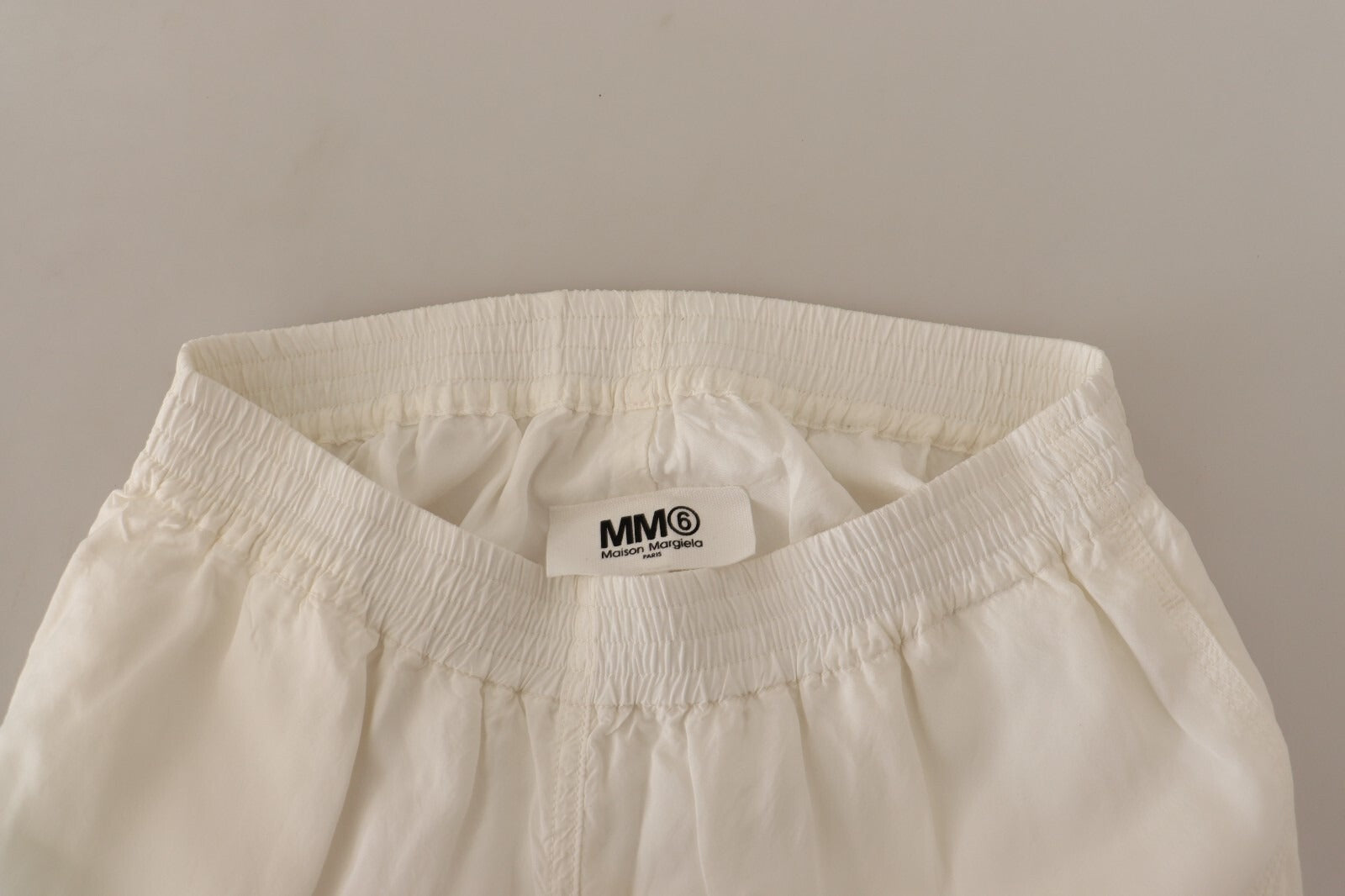Maison Margiela White High Waist Cropped Women Trouser Women's Pants