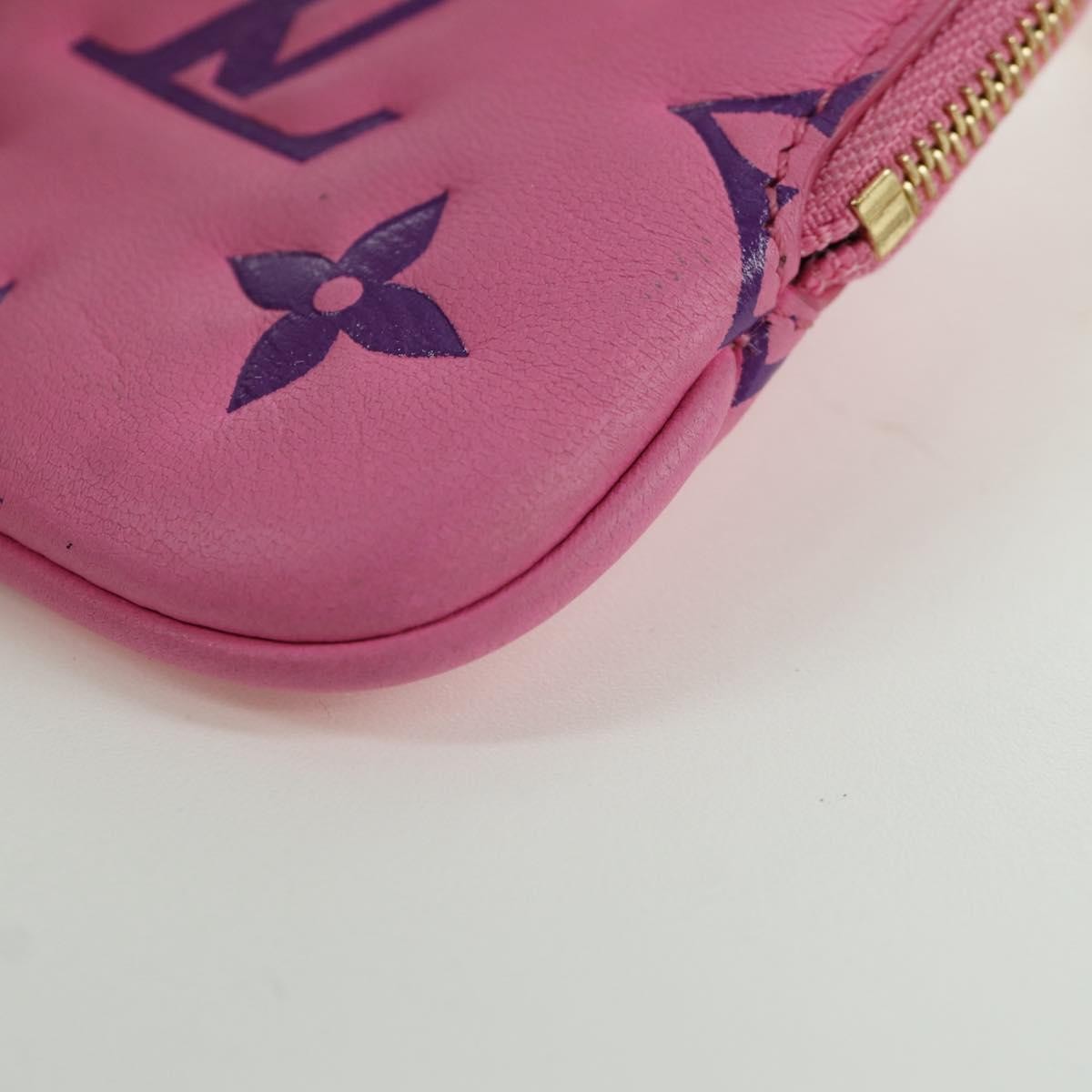 Louis Vuitton Lanyard Multipochette Coin Case Monogram Empreinte Pink Canvas Wallets Accessory (Pre-Owned)