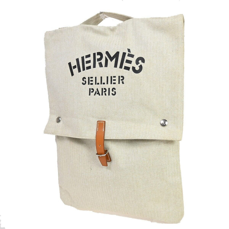 Hermès Sellier Beige Cotton Handbag (Pre-Owned)