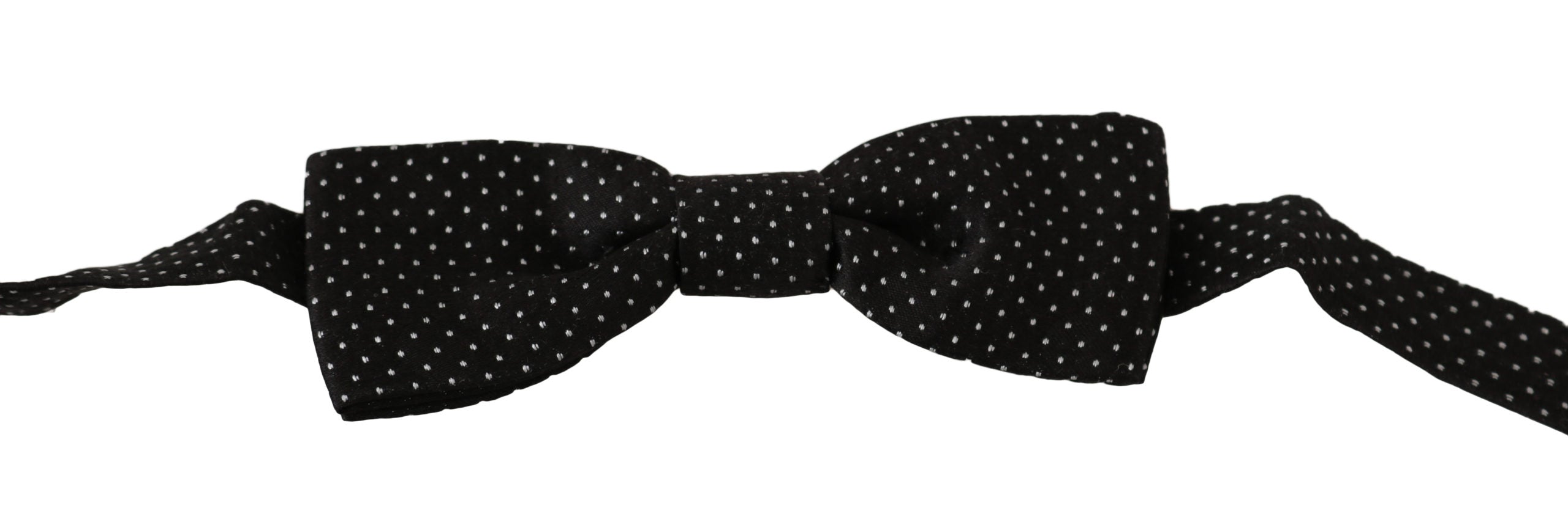 Dolce & Gabbana Elegant Black Polka Dot Silk Bow Men's Tie