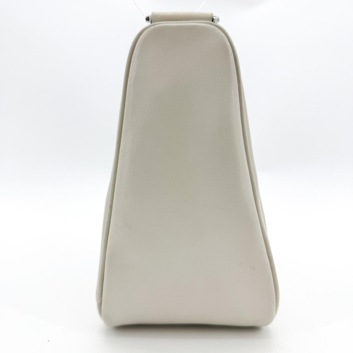 Prada Triangle Logo Zip Leather White Leather Crossbody Bag Bag (Pre-Owned)