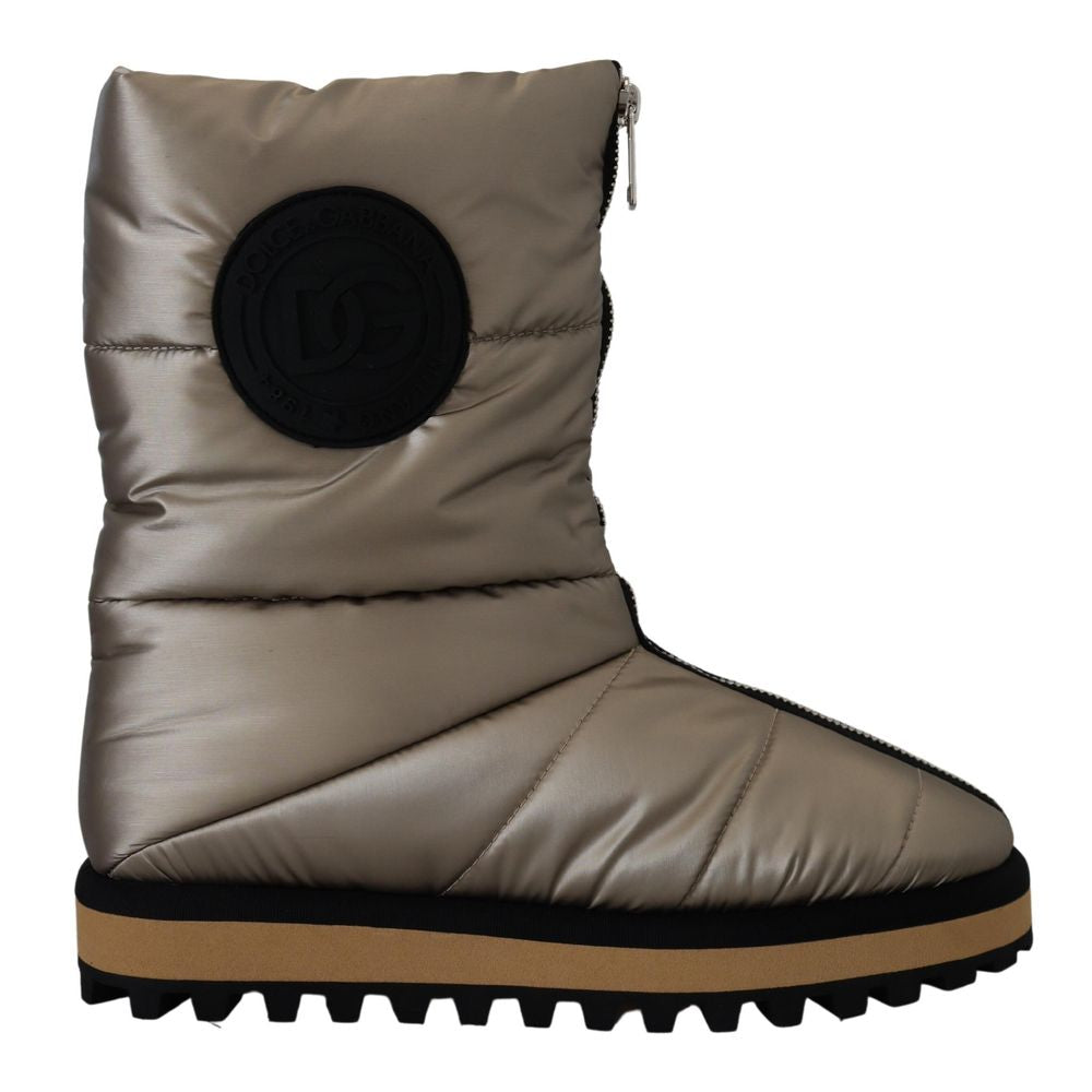 Dolce & Gabbana Silver Polyester Flat Men's Boots