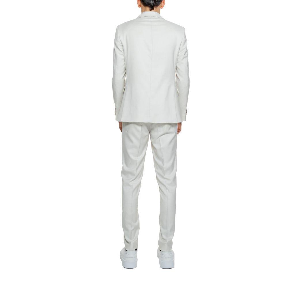 Mulish Beige Polyester Two-Piece Men's Suit