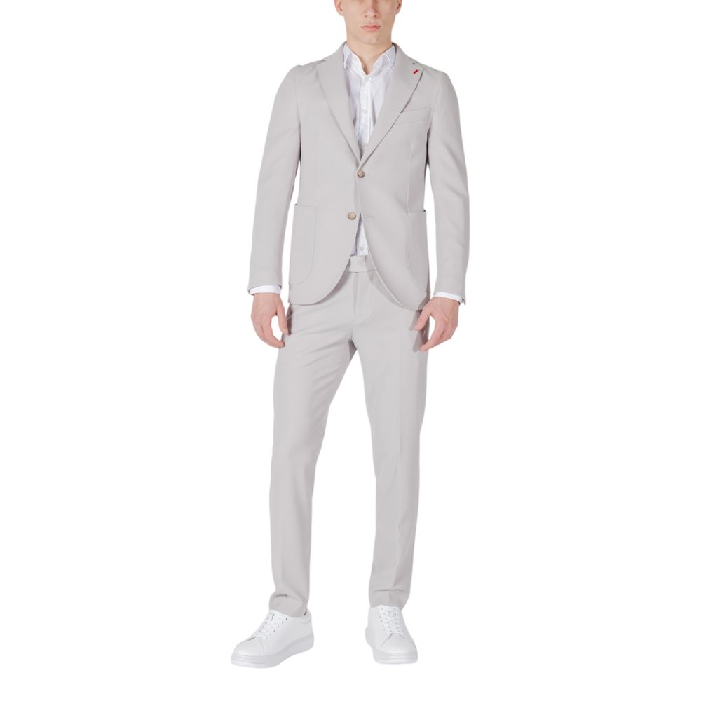 Mulish Gray Polyester Men's Waistcoat