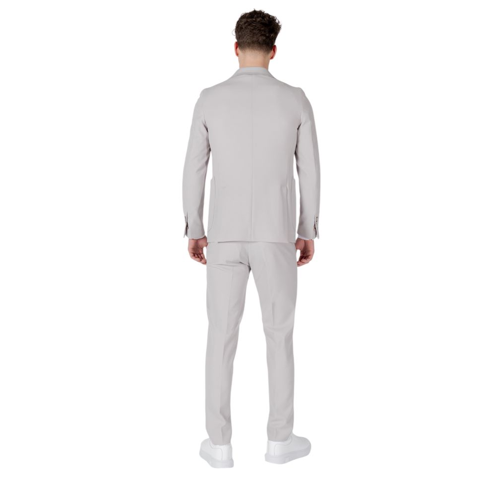 Mulish Gray Polyester Men's Waistcoat