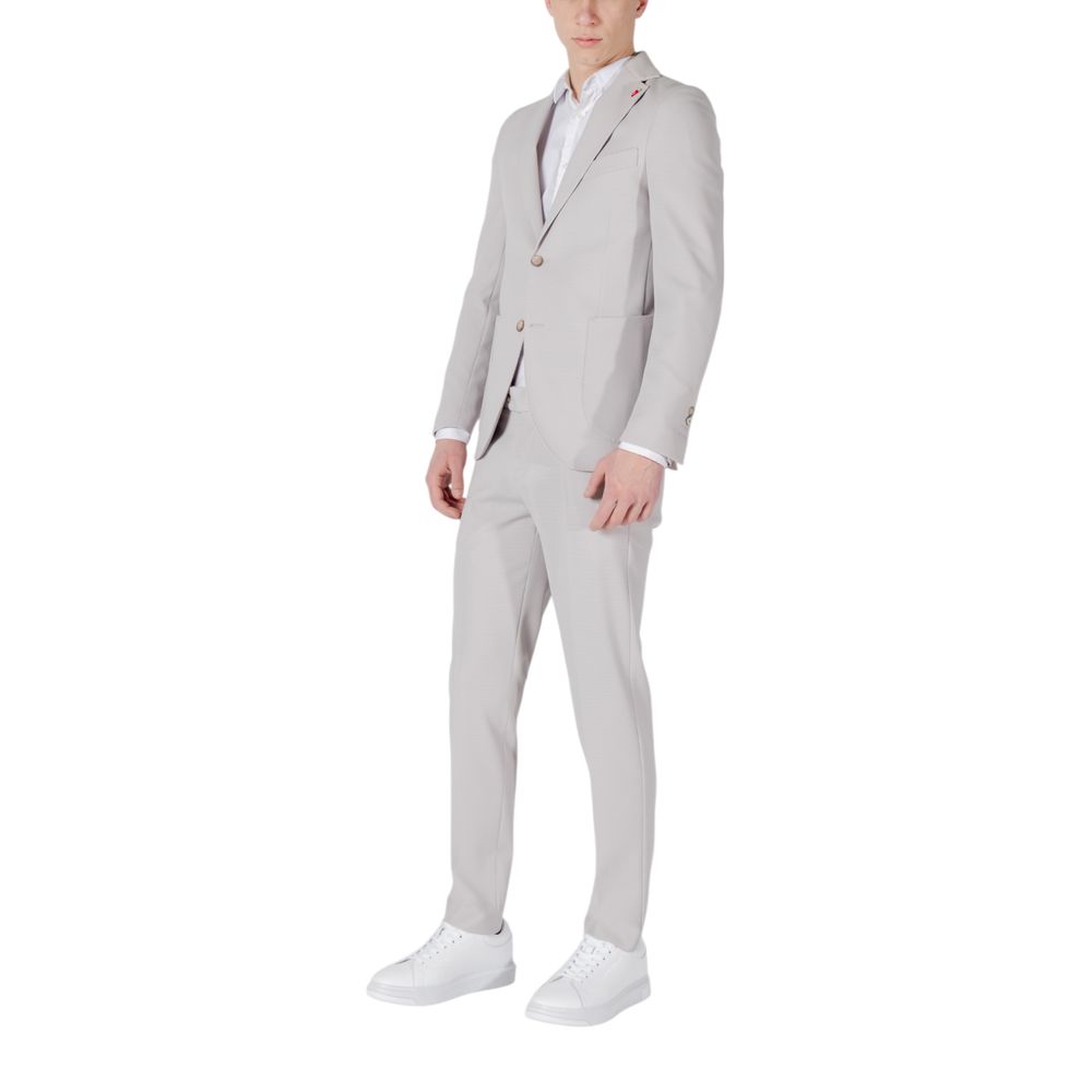 Mulish Gray Polyester Men's Waistcoat
