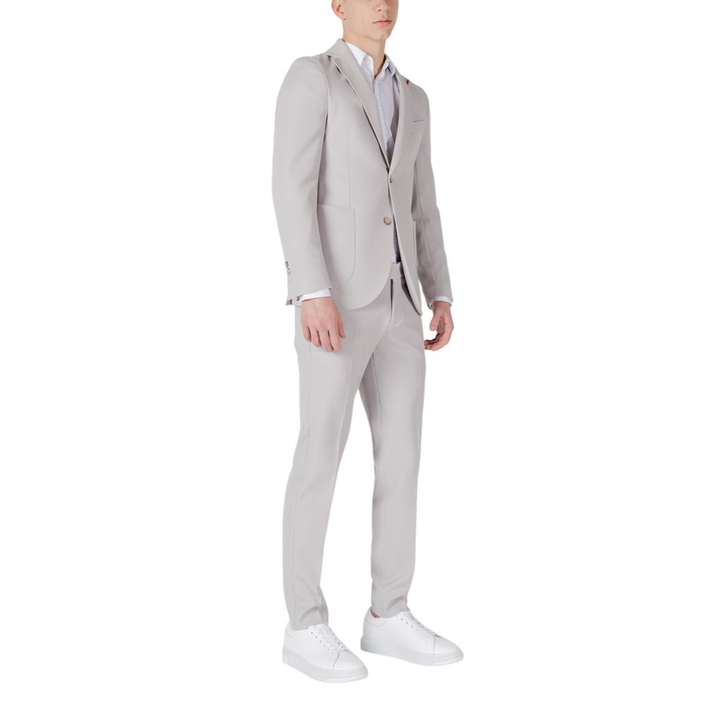 Mulish Gray Polyester Men's Waistcoat