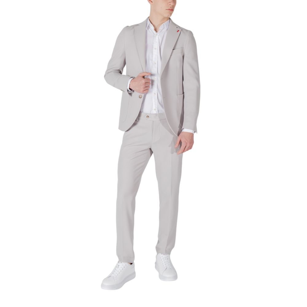 Mulish Gray Polyester Men's Waistcoat