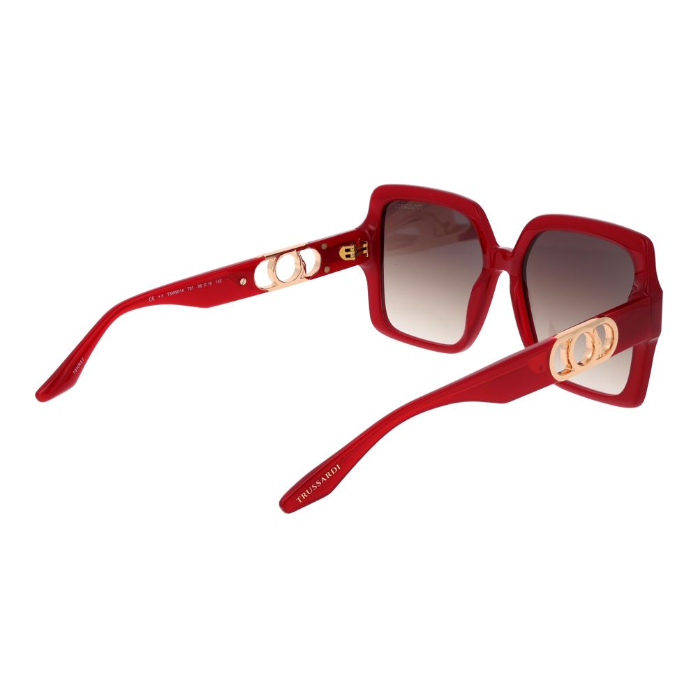 Trussardi Red Acetate Women's Sunglasses
