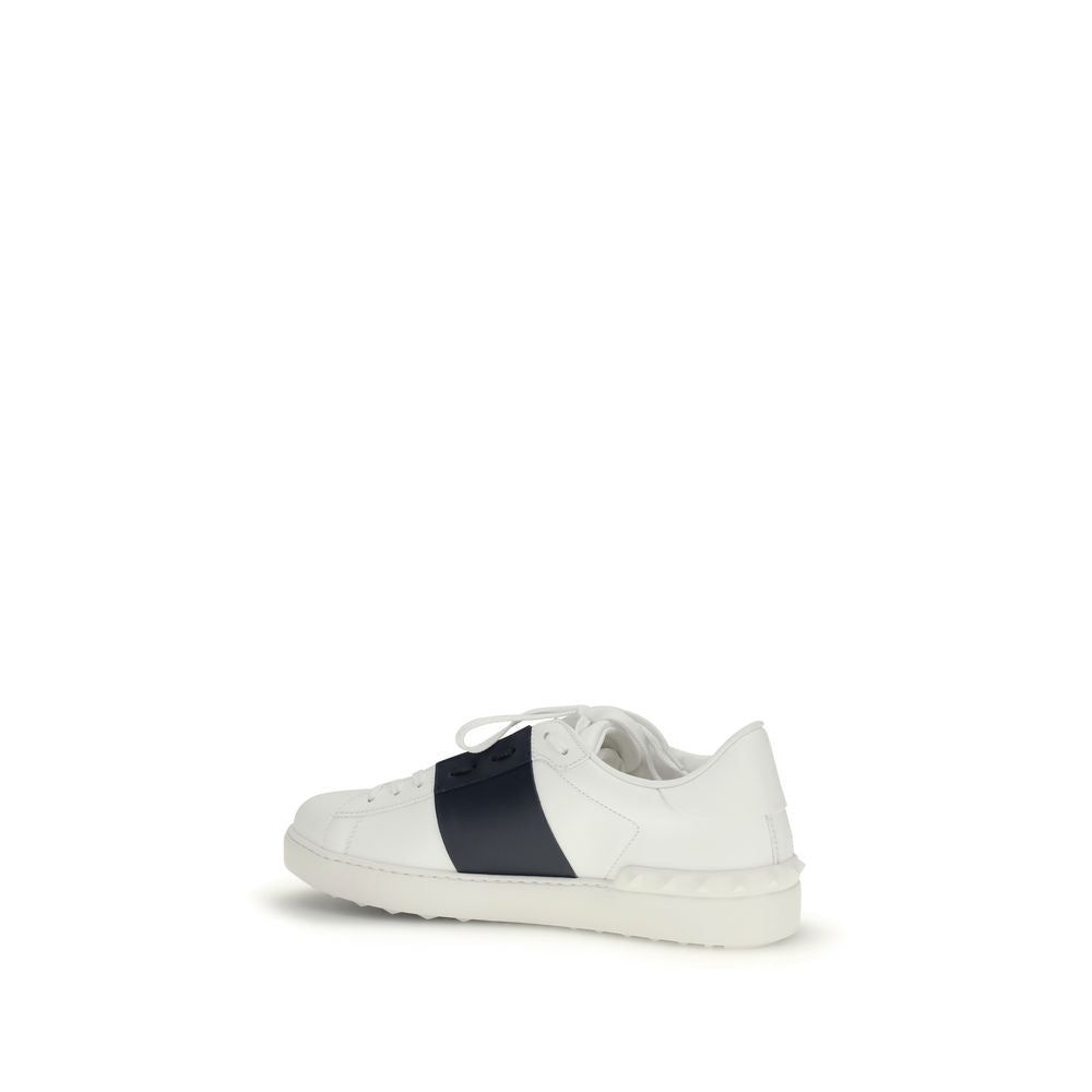 Valentino Garavani Blue Calf Leather Bos Taurus Low Top Men's Sneakers
