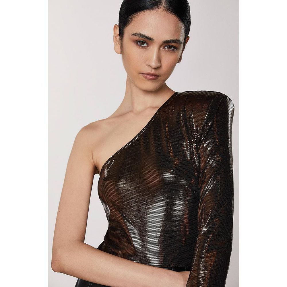 Patrizia Pepe Brown Acetate Women's Blouse