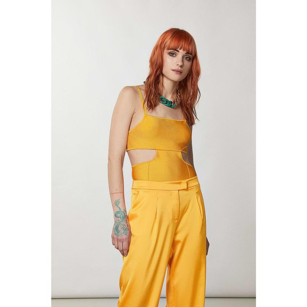 Patrizia Pepe Orange Viscose Tank Women's Tops