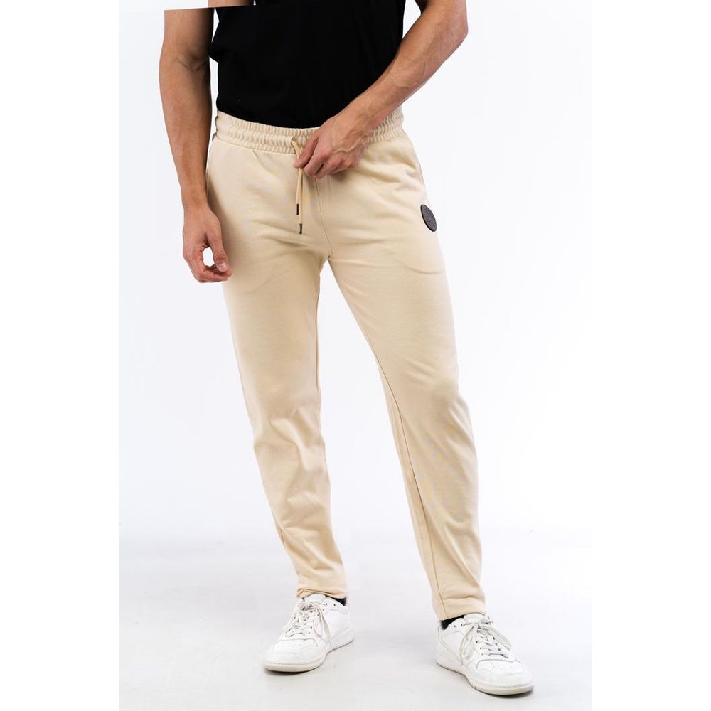 Cavalli Class Beige Cotton Joggers (Workout Men's Pants)
