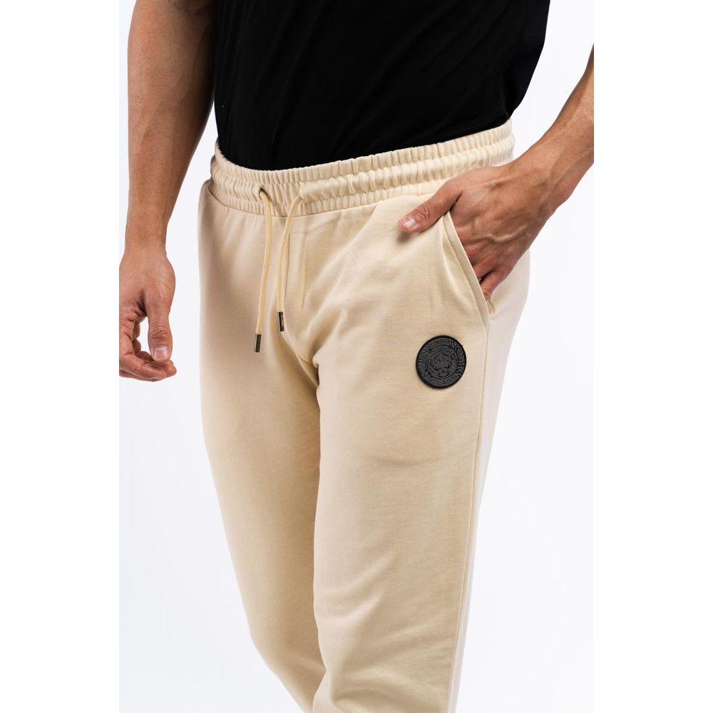 Cavalli Class Beige Cotton Joggers (Workout Men's Pants)