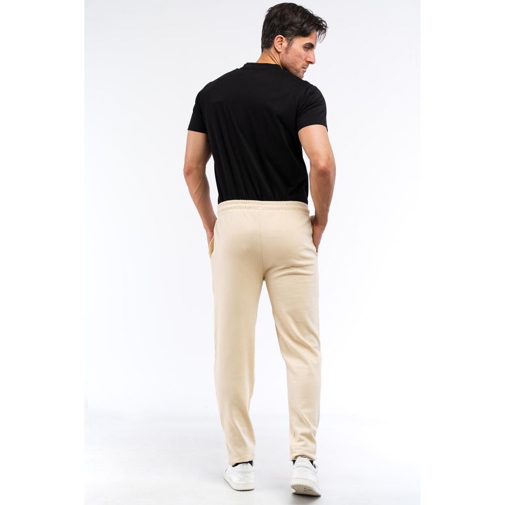 Cavalli Class Beige Cotton Joggers (Workout Men's Pants)