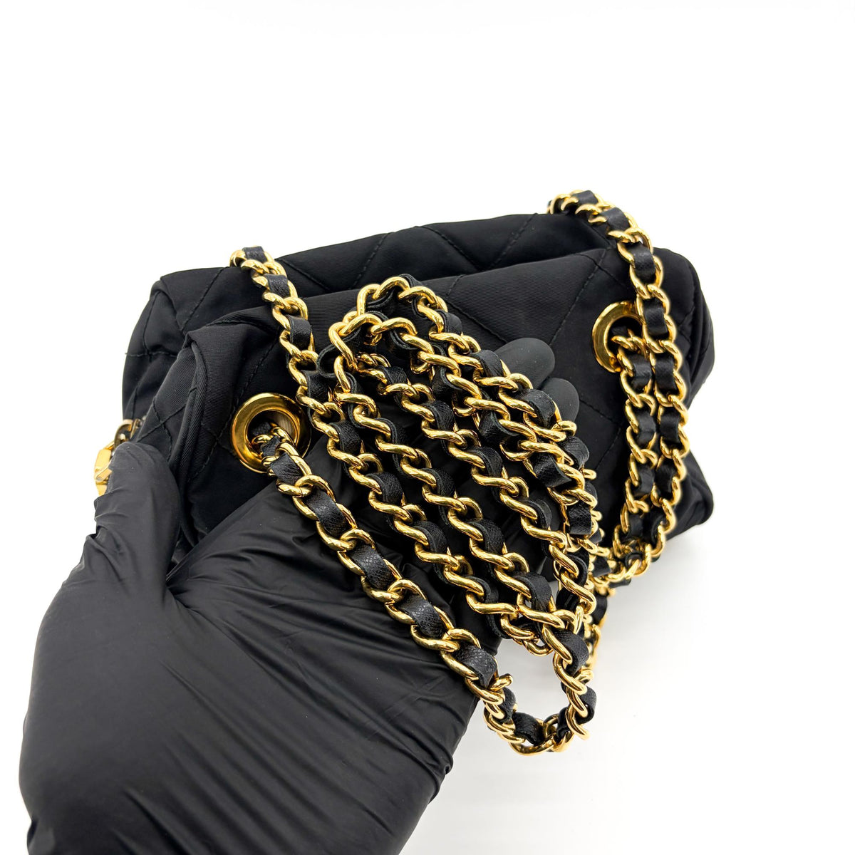 Prada Re-Edition 1995 Chain Quilted Re-Nylon Black Nylon Tote Bag Bag (Pre-Owned)