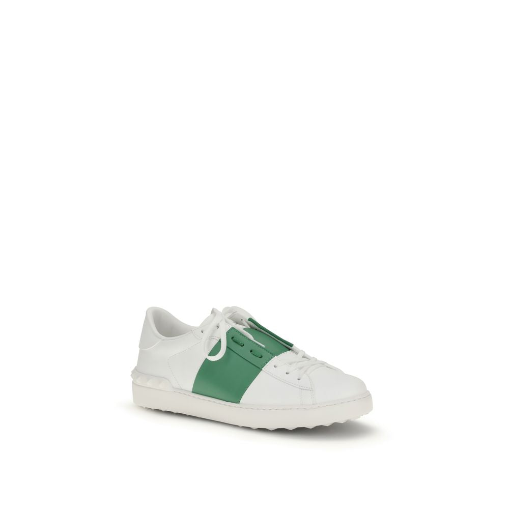 Valentino Garavani White Calf Leather Bos Taurus Low Top Men's Sneakers
