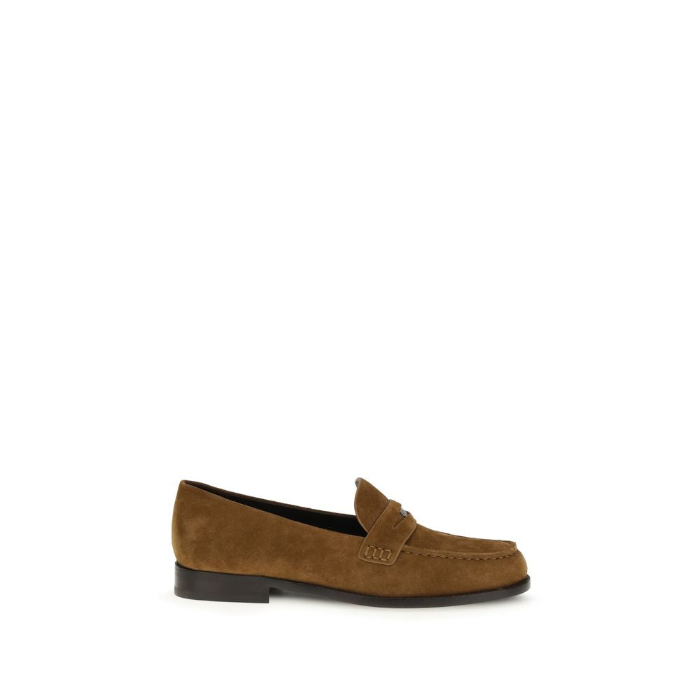 Tory Burch Beige Calf Leather Bos Taurus Slip-On Women's Loafers