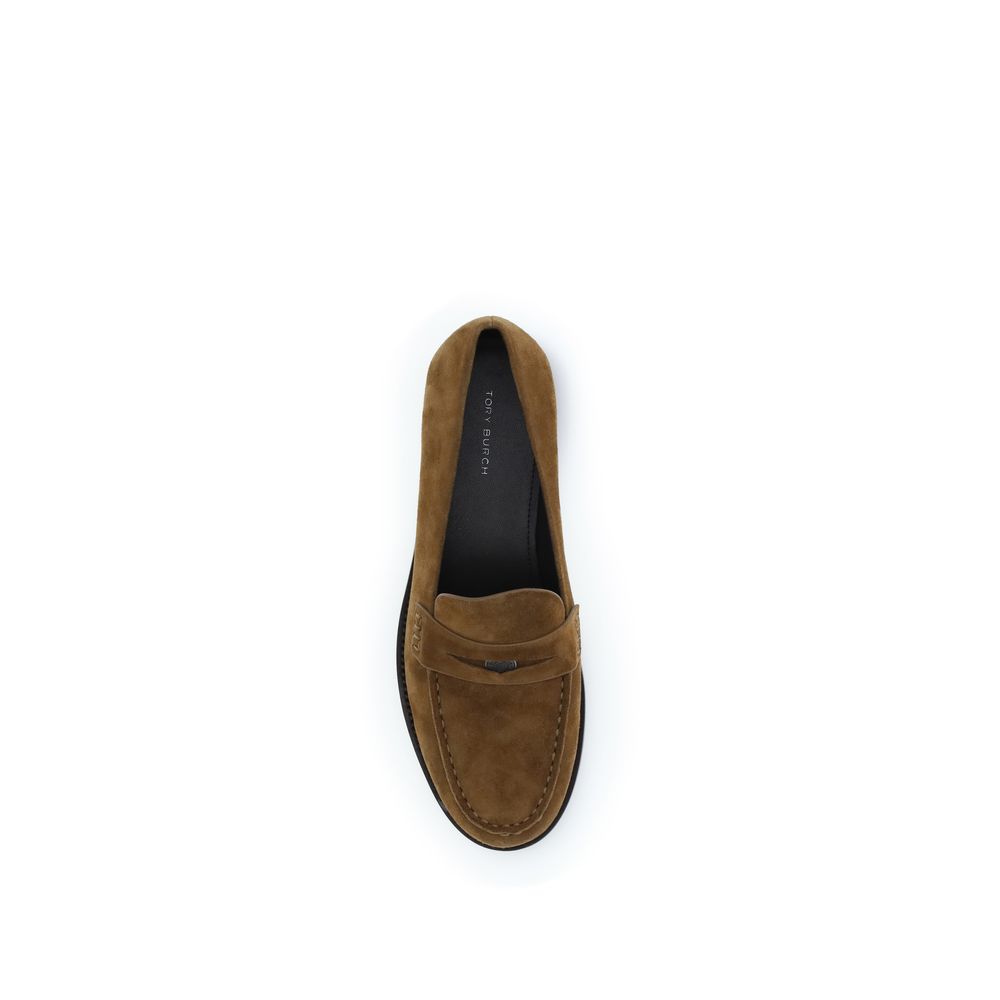 Tory Burch Beige Calf Leather Bos Taurus Slip-On Women's Loafers