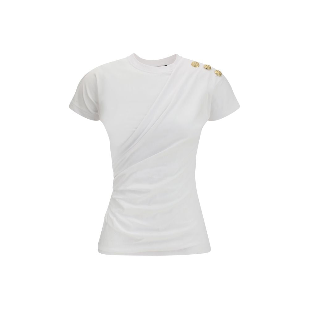 Balmain White Cotton Women's T-Shirt