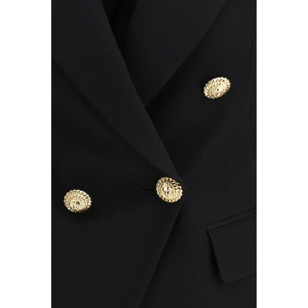 Balmain Black Wool Oves Aries Women's Blazer