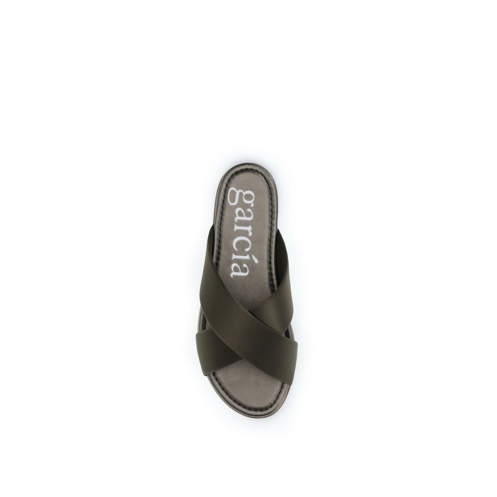 Pedro García Brown Silk Flat Women's Sandals