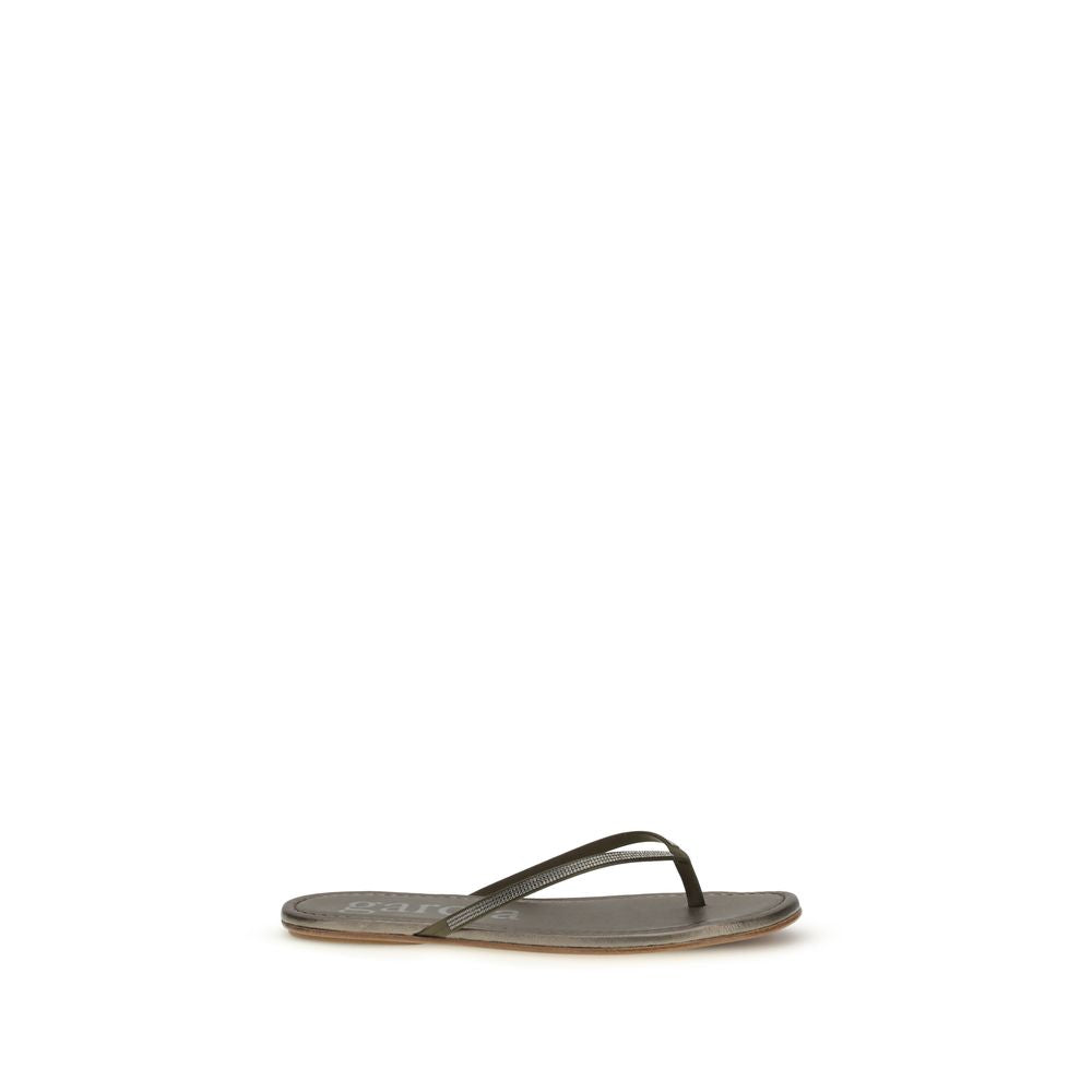Pedro García Bicolor Crystals Flat Women's Sandals