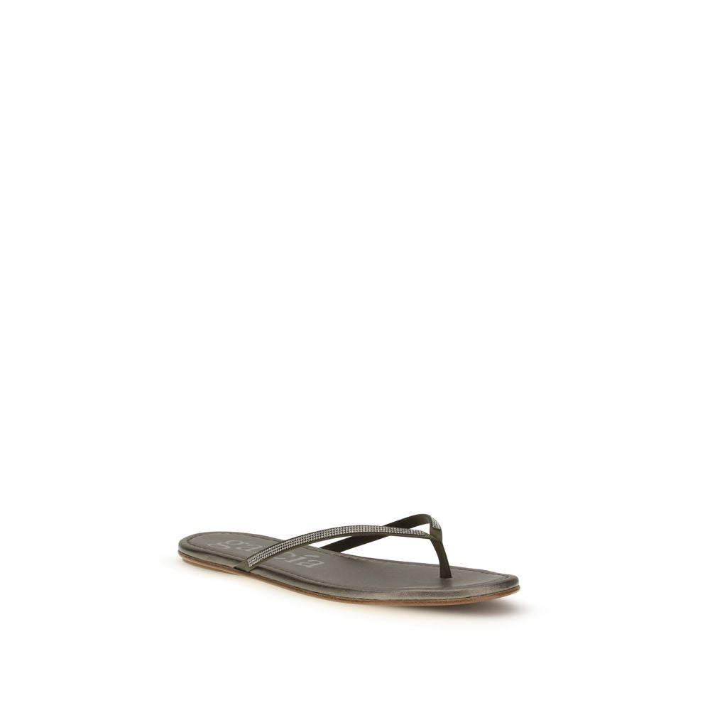 Pedro García Bicolor Crystals Flat Women's Sandals