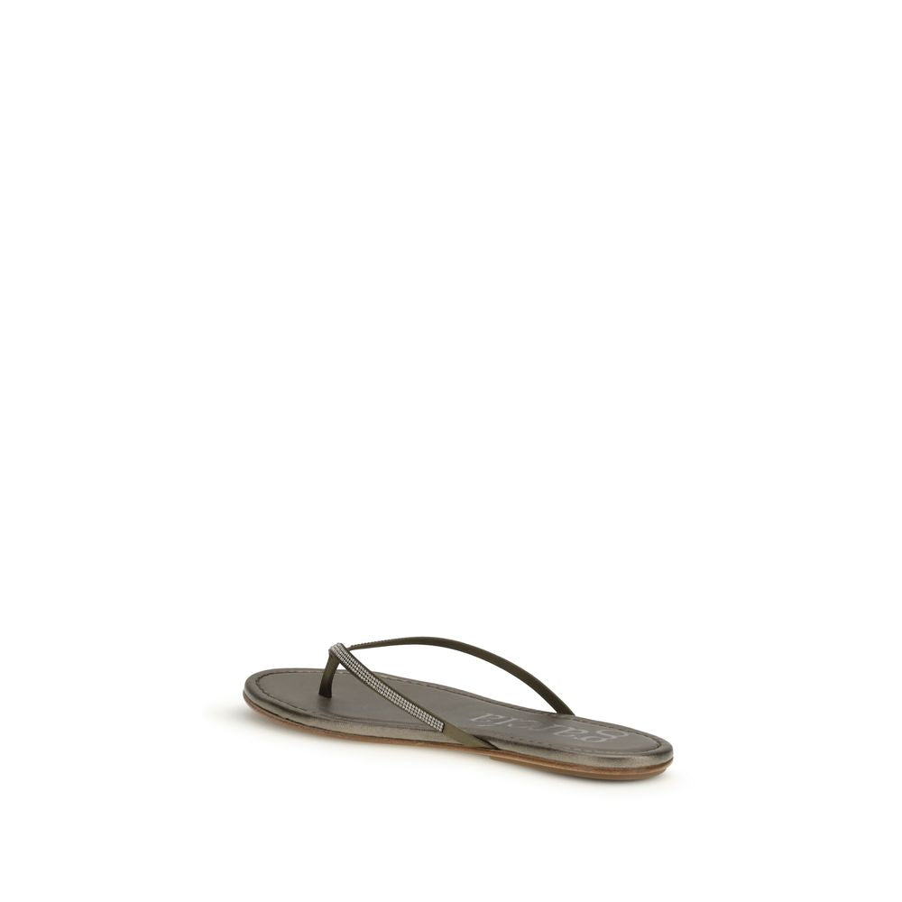 Pedro García Bicolor Crystals Flat Women's Sandals